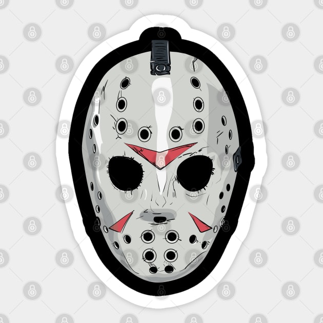 Jason Mask Stretch - Friday The 13th - Sticker | TeePublic